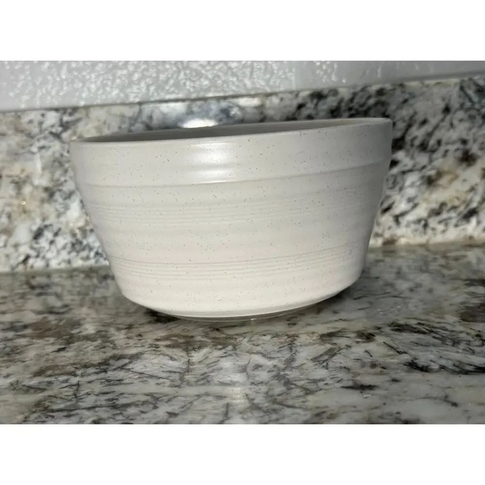 Bee & Willow Milbrook Speckled 6” White Cereal/Soup Bowls Stoneware